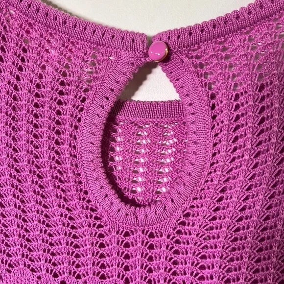 Lilly Pulitzer “Paula” Resort Beach Crochet Fuchsia Travel Dress/Cover Up SZ M - Picture 5 of 14